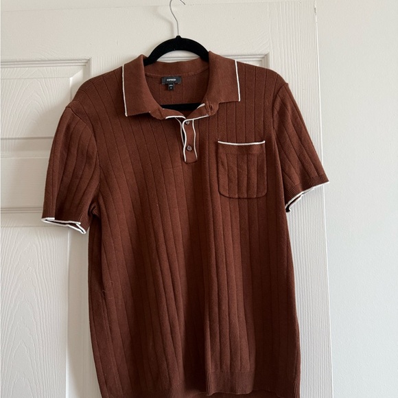 Brown Polo Sweater Shirt - Picture 1 of 3